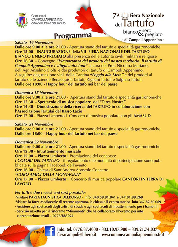 Programma Festa del Tartufo 2015