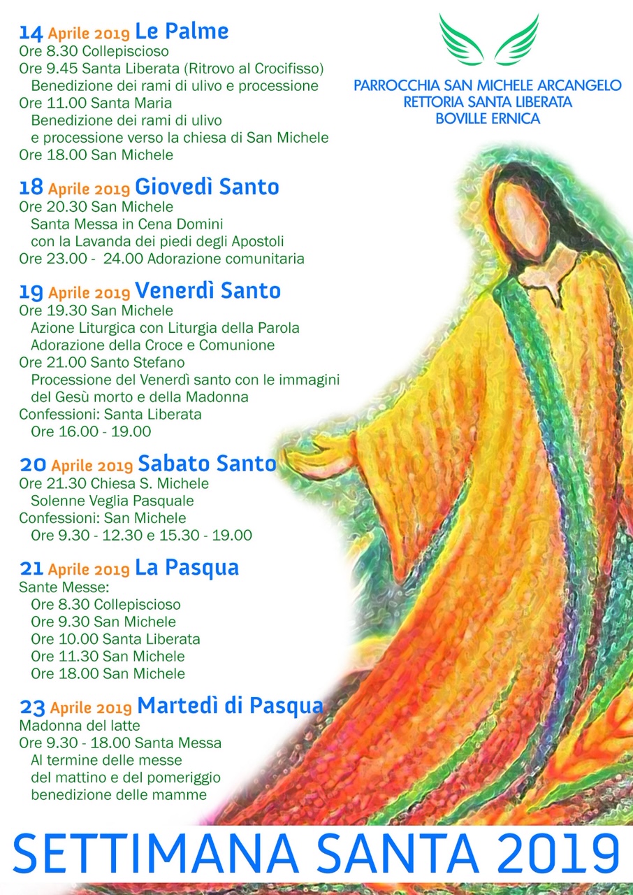 Programma Religioso Pasqua 2019